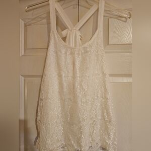 Lace Tank Top With Bow Size M